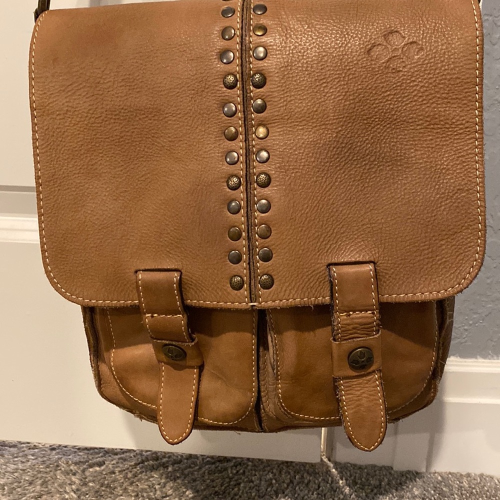 Patricia Nash light brown studded Crossbody Purse